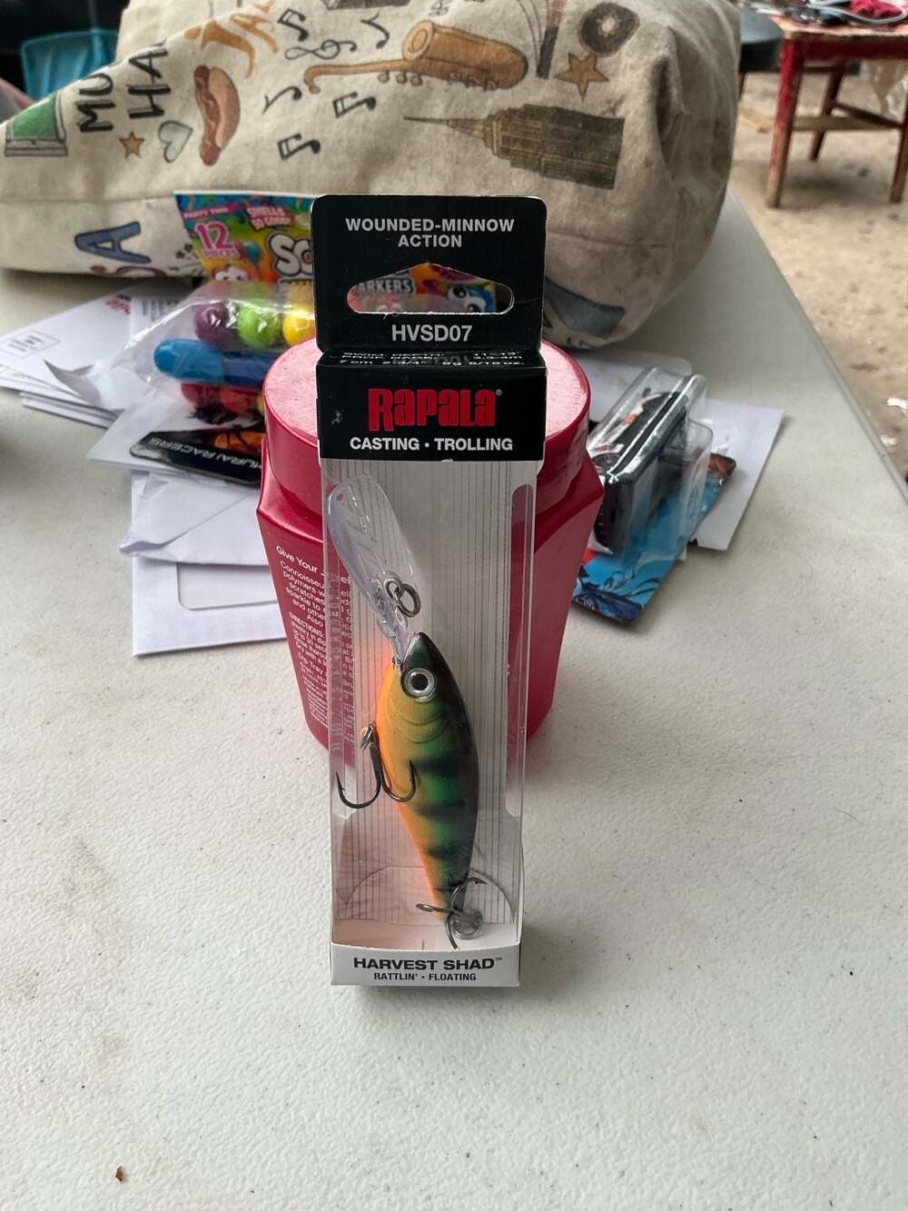 Rapala Rattlin' Shad Rap HVSD07 Floating Fishing Lure in Perch Color